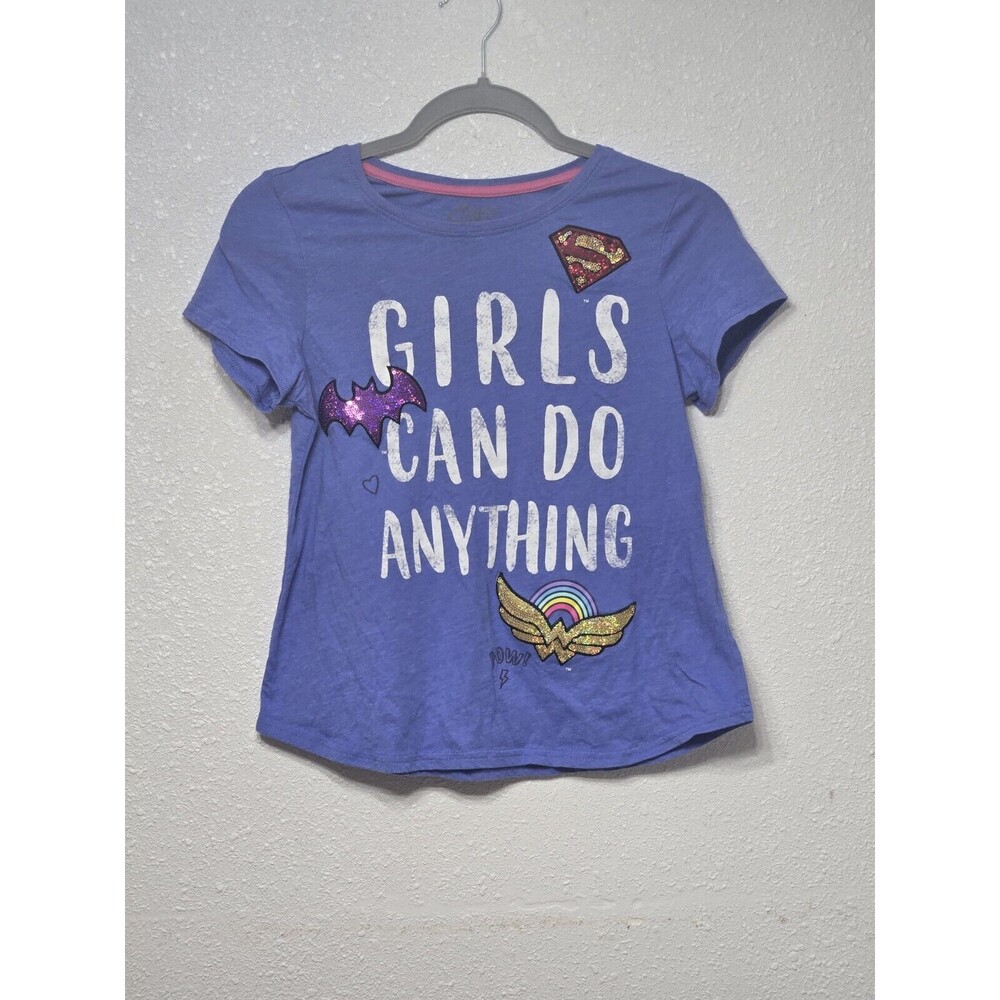DC Superhero Girls 'Girls Can Do Anything' Graphic Tee Youth Sz XXL (Runs Small)